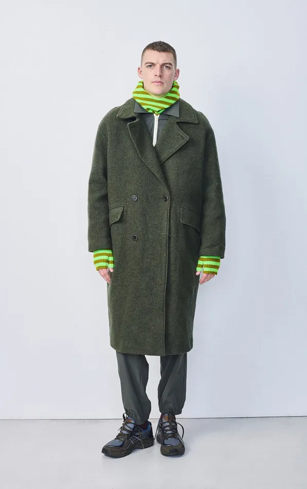 American Vintage Beanies and Caps WomenMen Balaclava Raxow Fluo Green Striped Chameleon Melange