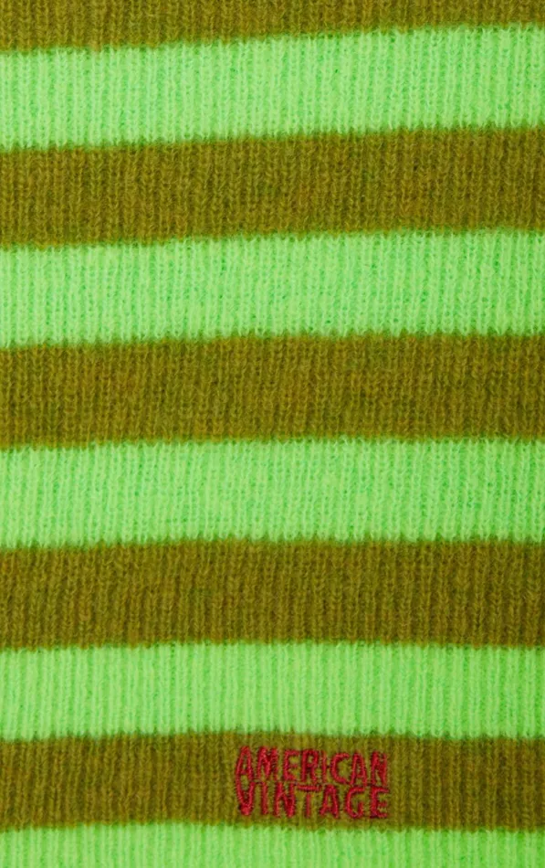 American Vintage Beanies and Caps WomenMen Balaclava Raxow Fluo Green Striped Chameleon Melange