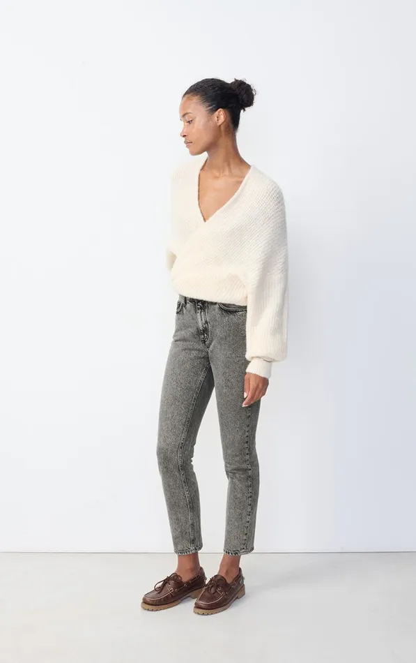 American Vintage Jeans Women Fitted Jeans Yopday Salt And Pepper
