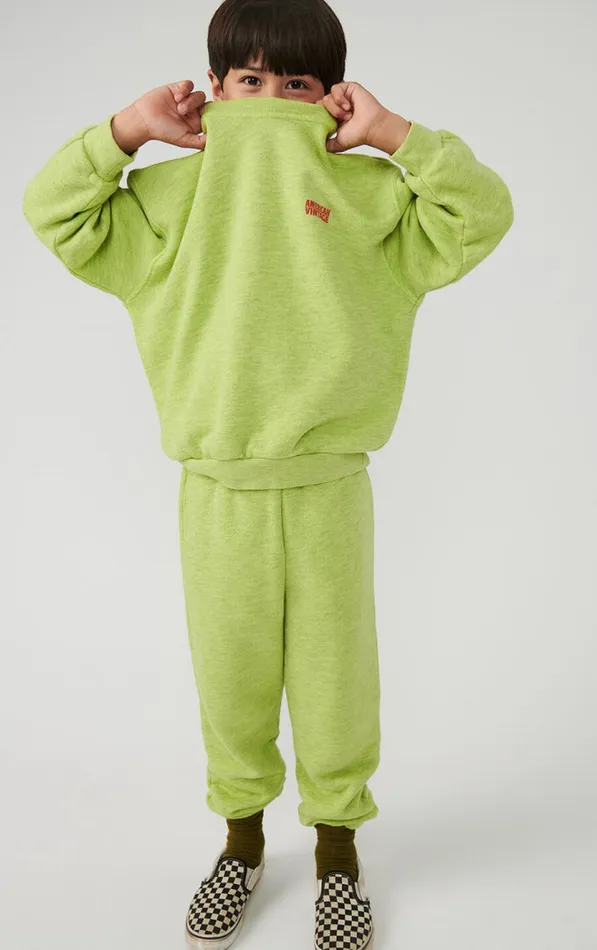 American Vintage Joggers Kids Joggers Doven Overdyed Fluorescent Yellow American Vintage Joggers Kids Joggers Doven Overdyed Fluorescent Yellow