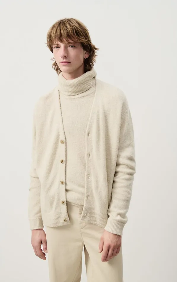 American Vintage Jumpers and Cardigans Men Cardigan Falyday Melange Biscuit