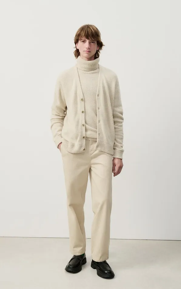 American Vintage Jumpers and Cardigans Men Cardigan Falyday Melange Biscuit American Vintage Jumpers and Cardigans Men Cardigan Falyday Melange Biscuit