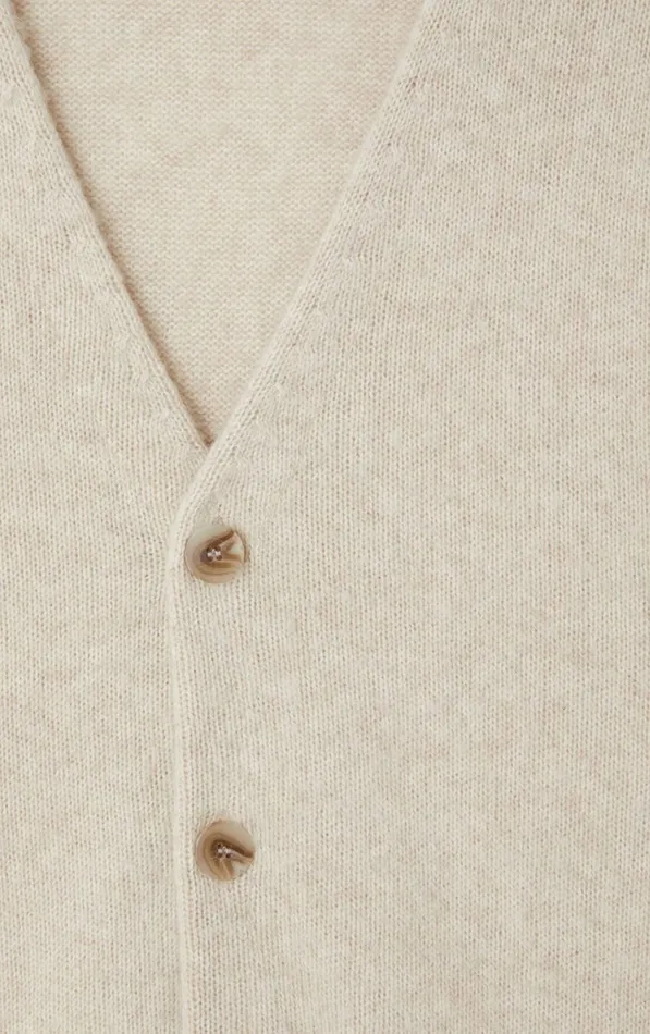 American Vintage Jumpers and Cardigans Men Cardigan Falyday Melange Biscuit American Vintage Jumpers and Cardigans Men Cardigan Falyday Melange Biscuit