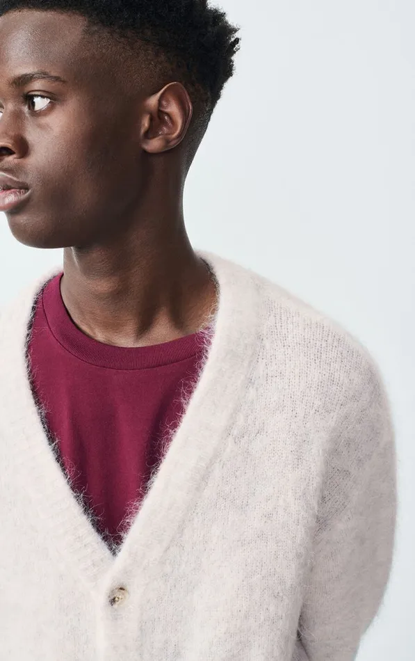American Vintage Jumpers and Cardigans Men Cardigan Nuny Polar Melange American Vintage Jumpers and Cardigans Men Cardigan Nuny Polar Melange