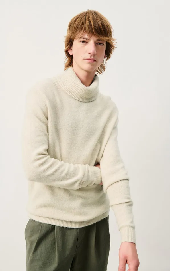 American Vintage Jumpers and Cardigans Men Jumper Falyday Melange Biscuit