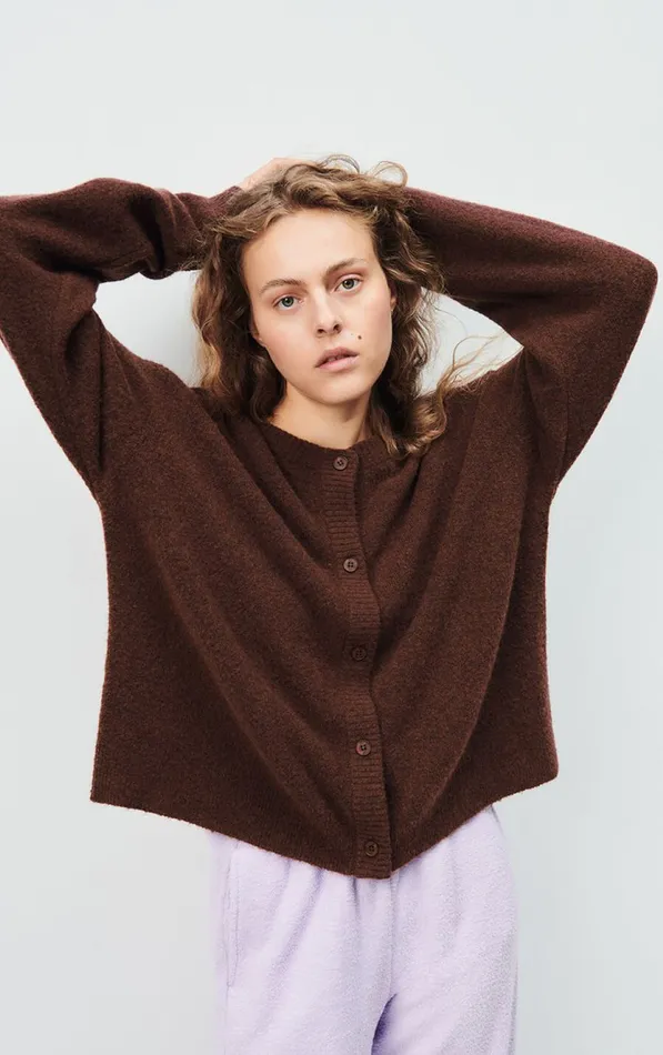 American Vintage Jumpers and Cardigans Women Cardigan Damsville Black Brownie Melange
