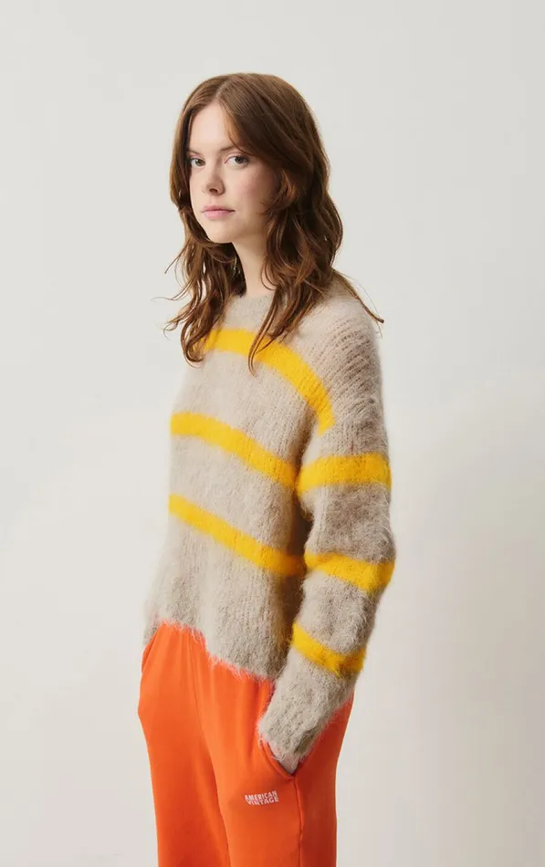American Vintage Jumpers and Cardigans Women Jumper Bymi Misty Striped Jam