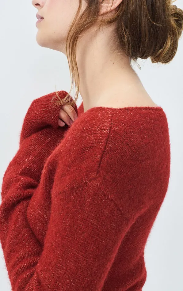 American Vintage Jumpers and Cardigans Women Jumper East Melange Burgundy American Vintage Jumpers and Cardigans Women Jumper East Melange Burgundy