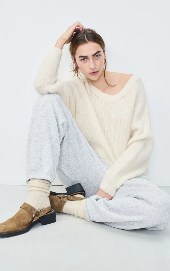American Vintage Jumpers and Cardigans Women Jumper East Melange Pearl American Vintage Jumpers and Cardigans Women Jumper East Melange Pearl