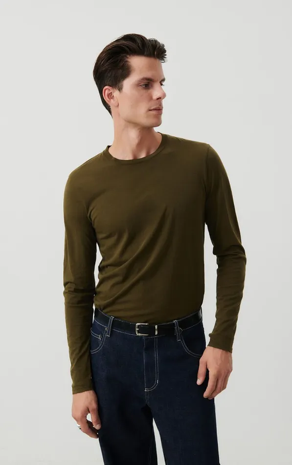 American Vintage Long Sleeve TShirts Men TShirt Decatur Khaki