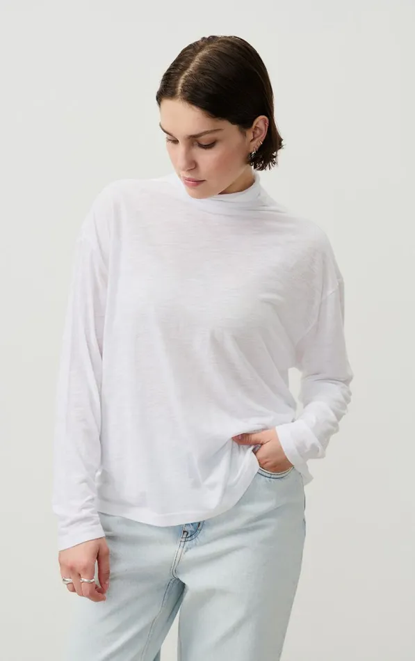 American Vintage Long Sleeve TShirts Women TShirt Jacksonville White