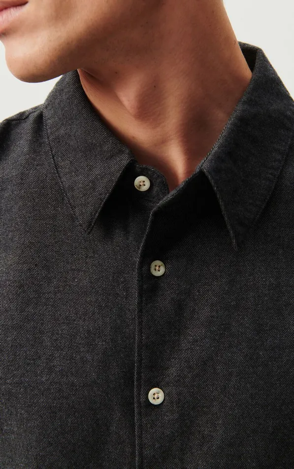 American Vintage Shirts Men Shirt Dakota Melange Charcoal American Vintage Shirts Men Shirt Dakota Melange Charcoal