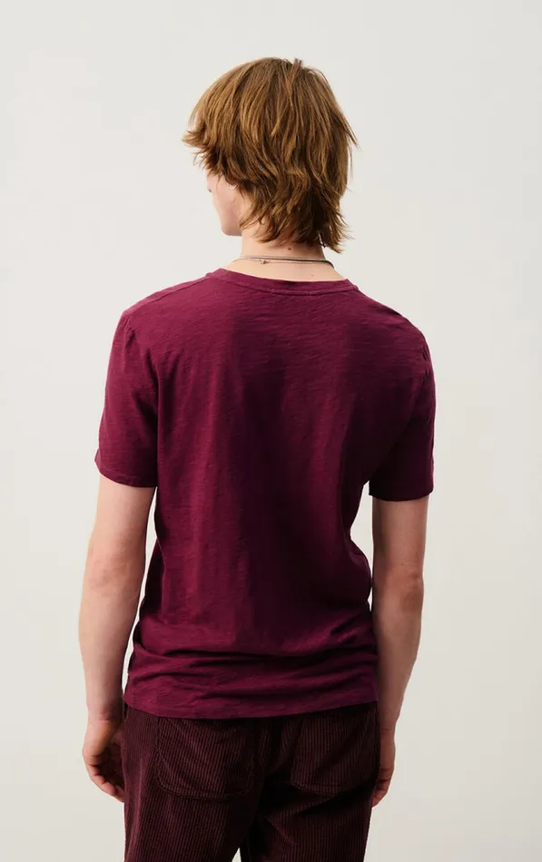 American Vintage Short Sleeve TShirts Men TShirt Bysapick Burgundy American Vintage Short Sleeve TShirts Men TShirt Bysapick Burgundy