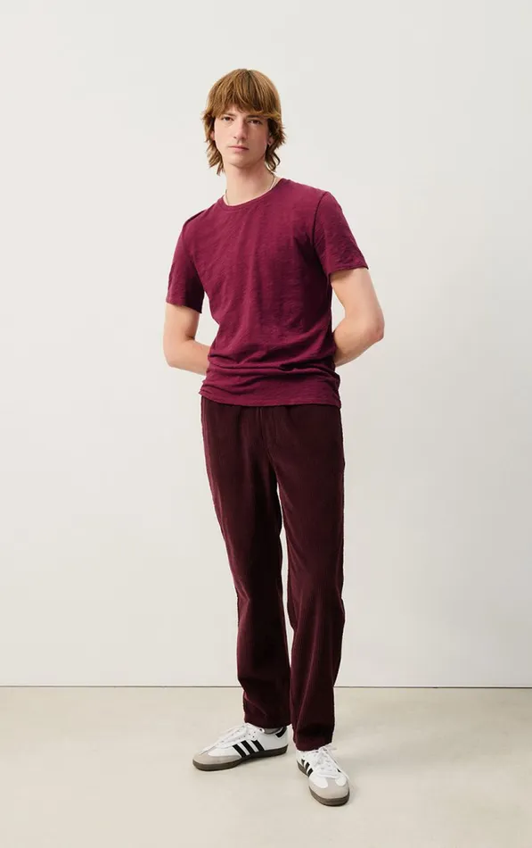 American Vintage Short Sleeve TShirts Men TShirt Bysapick Burgundy American Vintage Short Sleeve TShirts Men TShirt Bysapick Burgundy