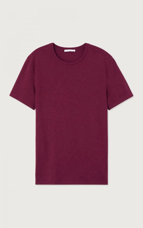American Vintage Short Sleeve TShirts Men TShirt Bysapick Burgundy American Vintage Short Sleeve TShirts Men TShirt Bysapick Burgundy