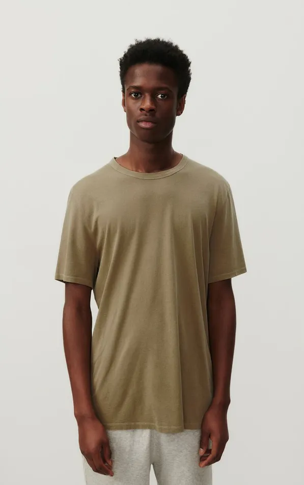 American Vintage Short Sleeve TShirts Men TShirt Devon Vintage Buff