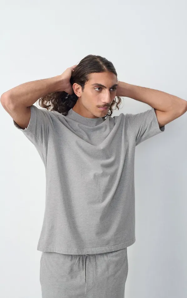 American Vintage Short Sleeve TShirts Men TShirt Fazy Heather Grey
