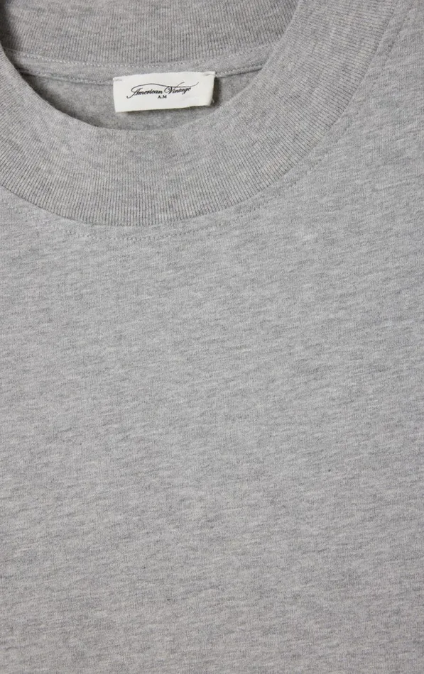 American Vintage Short Sleeve TShirts Men TShirt Fazy Heather Grey American Vintage Short Sleeve TShirts Men TShirt Fazy Heather Grey