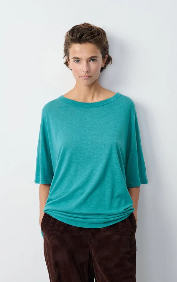 American Vintage Short Sleeve TShirts Women TShirt Jacksonville Emerald Melange