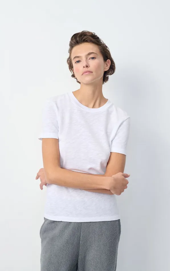 American Vintage Short Sleeve TShirts Women TShirt Sonoma White