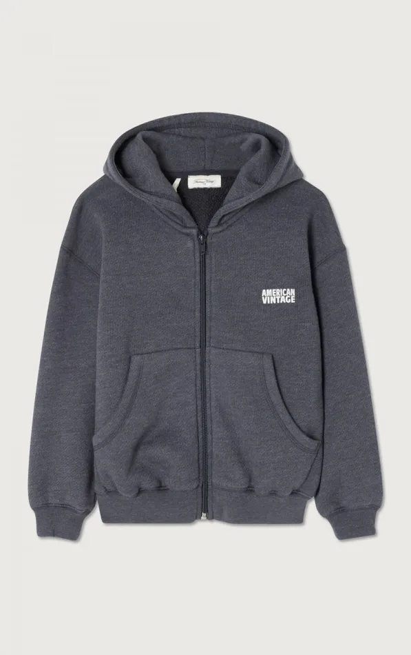 American Vintage Sweatshirts Kids Hoodie Doven Overdyed Carbon