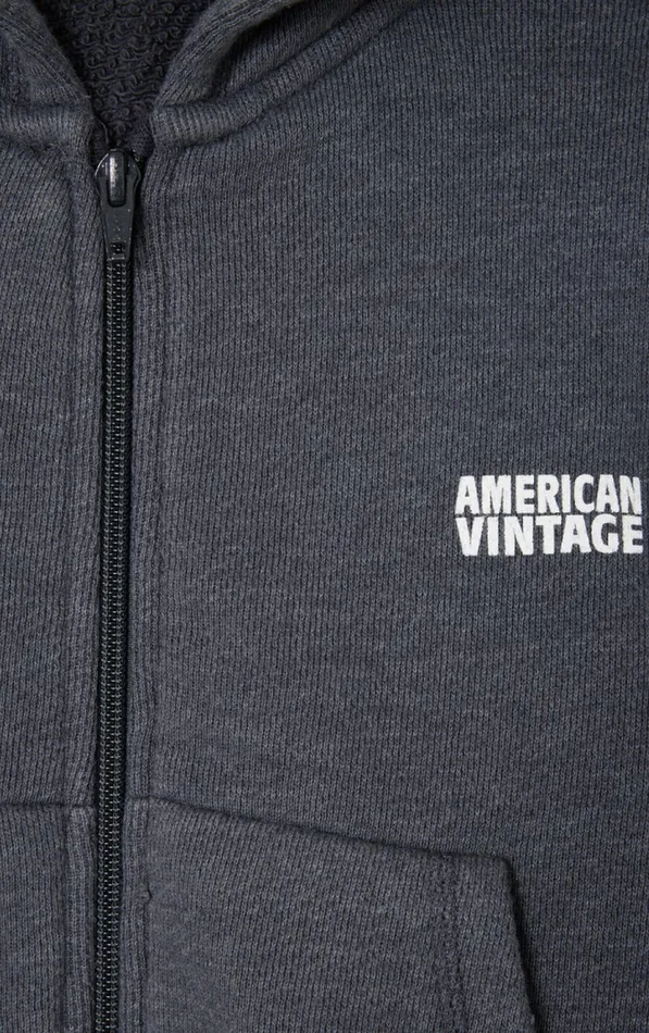 American Vintage Sweatshirts Kids Hoodie Doven Overdyed Carbon
