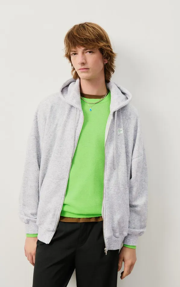 American Vintage Sweatshirts Men Sweatshirt Evona Melange Light Grey