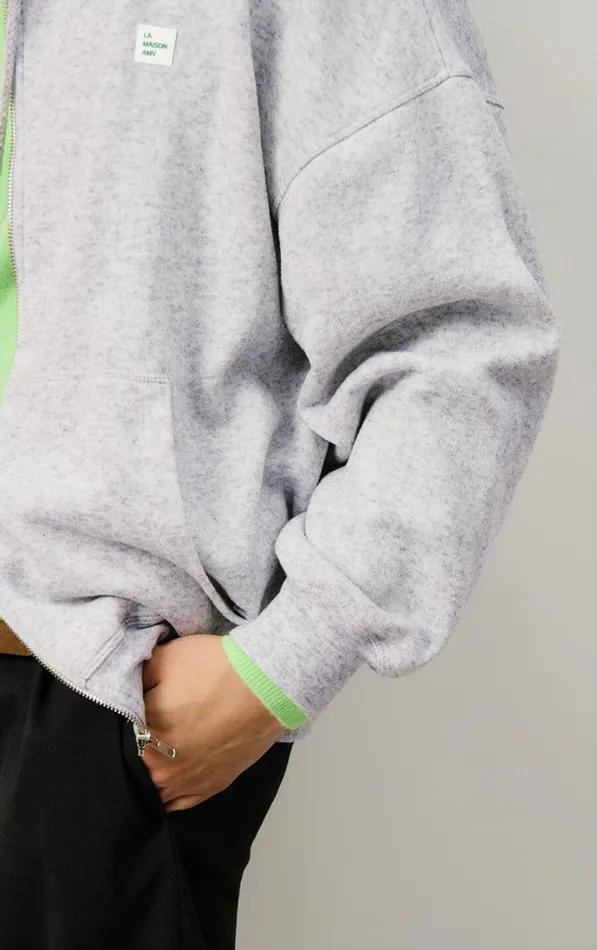American Vintage Sweatshirts Men Sweatshirt Evona Melange Light Grey American Vintage Sweatshirts Men Sweatshirt Evona Melange Light Grey