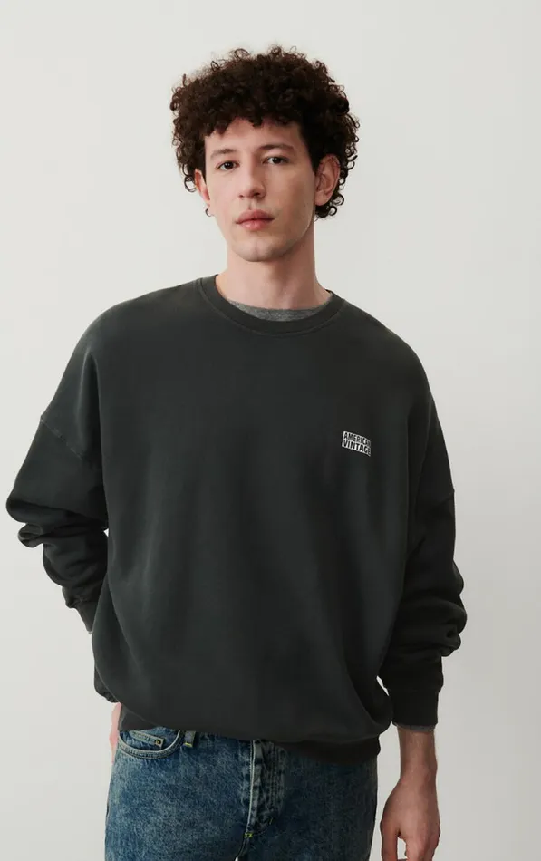 American Vintage Sweatshirts Men Sweatshirt Izubird Vintage Carbon