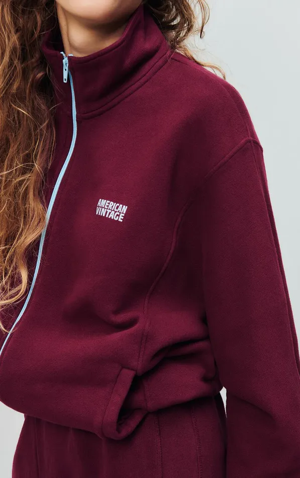 American Vintage Sweatshirts Women Sweatshirt Izubird Vintage Burgundy