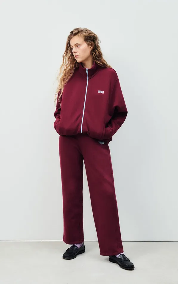 American Vintage Sweatshirts Women Sweatshirt Izubird Vintage Burgundy
