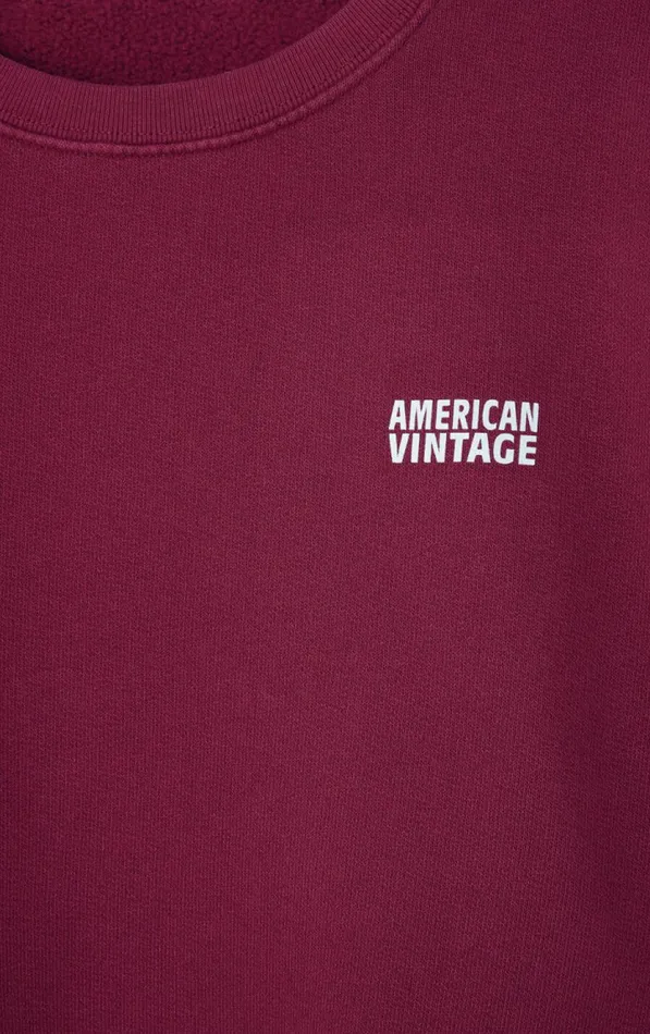 American Vintage Sweatshirts Women Sweatshirt Izubird Vintage Burgundy