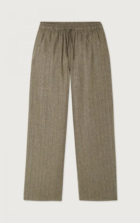 American Vintage Trousers Women Trousers Dirow Taupe Stripes American Vintage Trousers Women Trousers Dirow Taupe Stripes