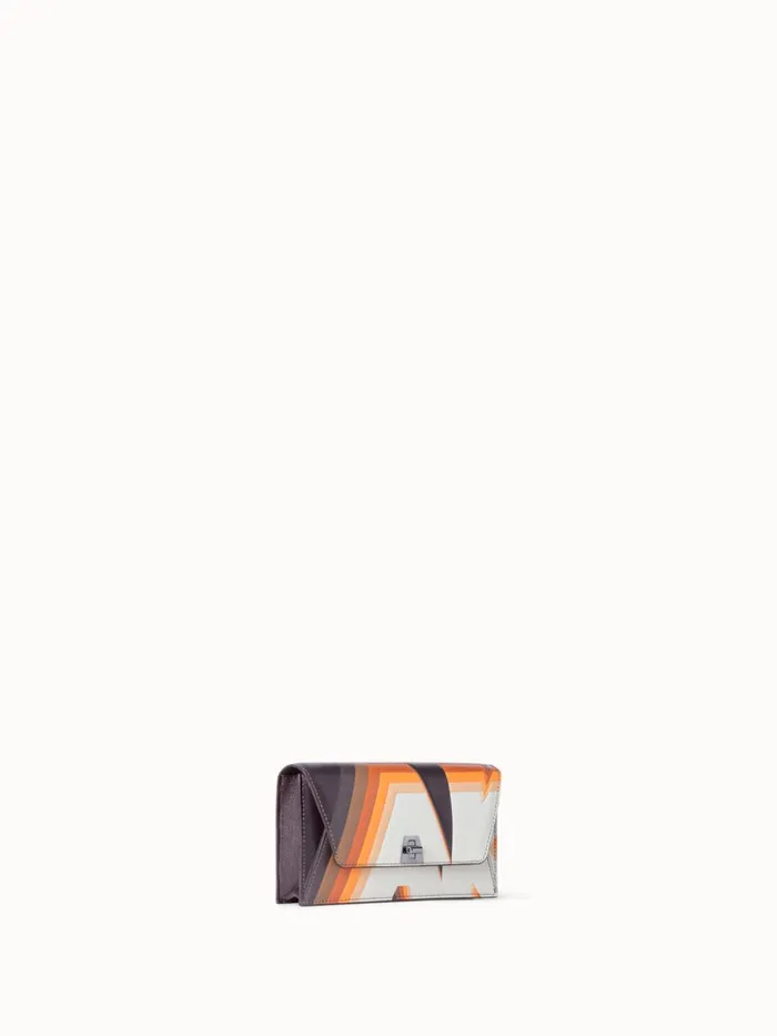 Anouk Clutch Bag In Leather With 3D Superimposed Letters Print Multicolor Women Akris Mini Bags