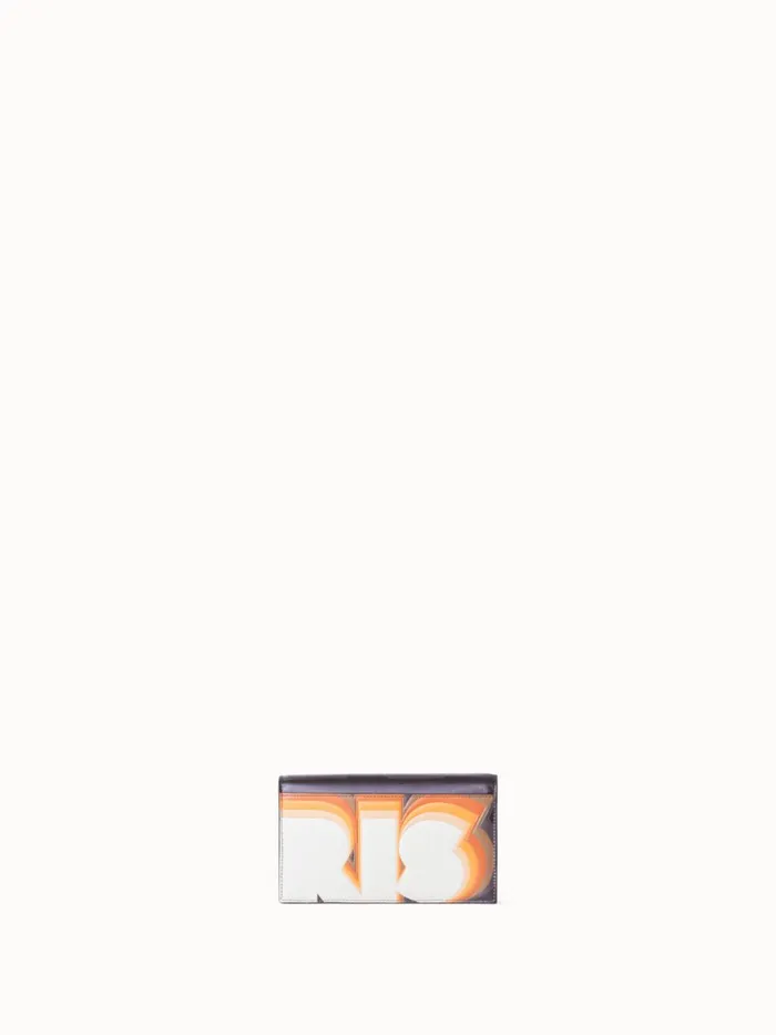 Anouk Clutch Bag In Leather With 3D Superimposed Letters Print Multicolor Women Akris Mini Bags