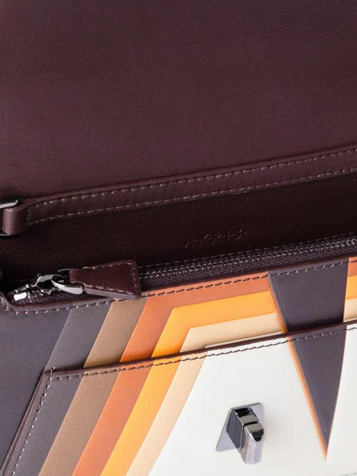 Anouk Clutch Bag In Leather With 3D Superimposed Letters Print Multicolor Women Akris Mini Bags