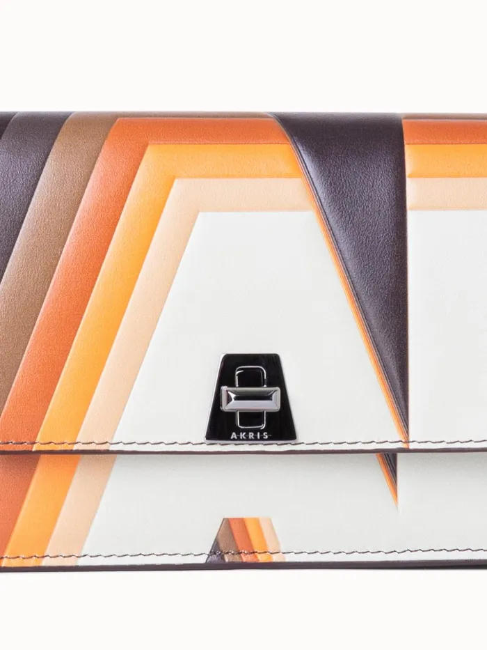 Anouk Clutch Bag In Leather With 3D Superimposed Letters Print Multicolor Women Akris Mini Bags