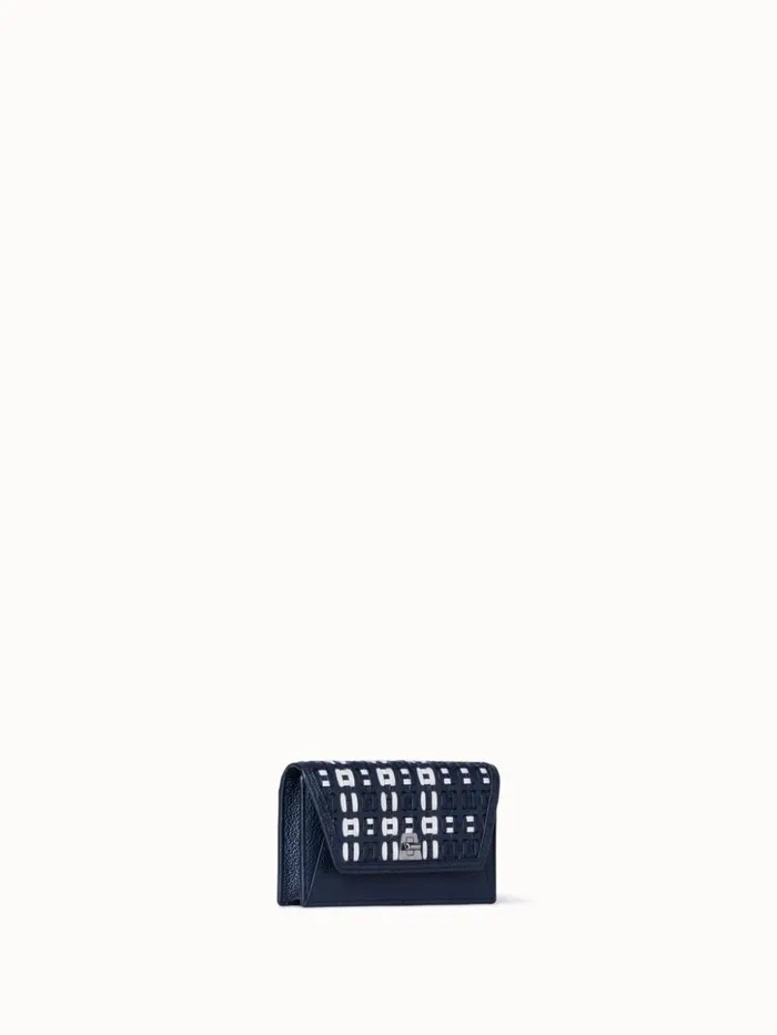Anouk Clutch Bag In Woven Leather Denimwhite Women Akris Clutches