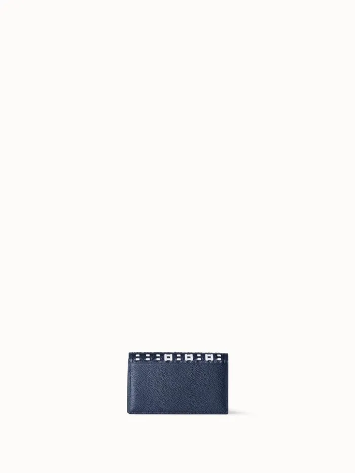 Anouk Clutch Bag In Woven Leather Denimwhite Women Akris Clutches