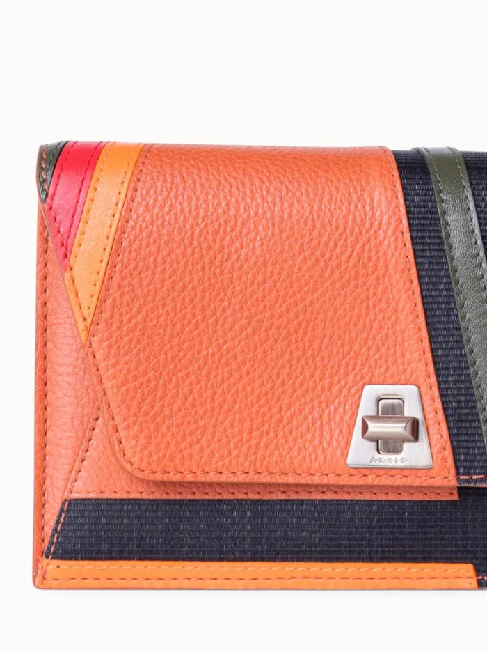 Anouk Clutch Bag In Zig Zag Trapezoid Leather Patchwork Multicolor Women Akris Mini Bags