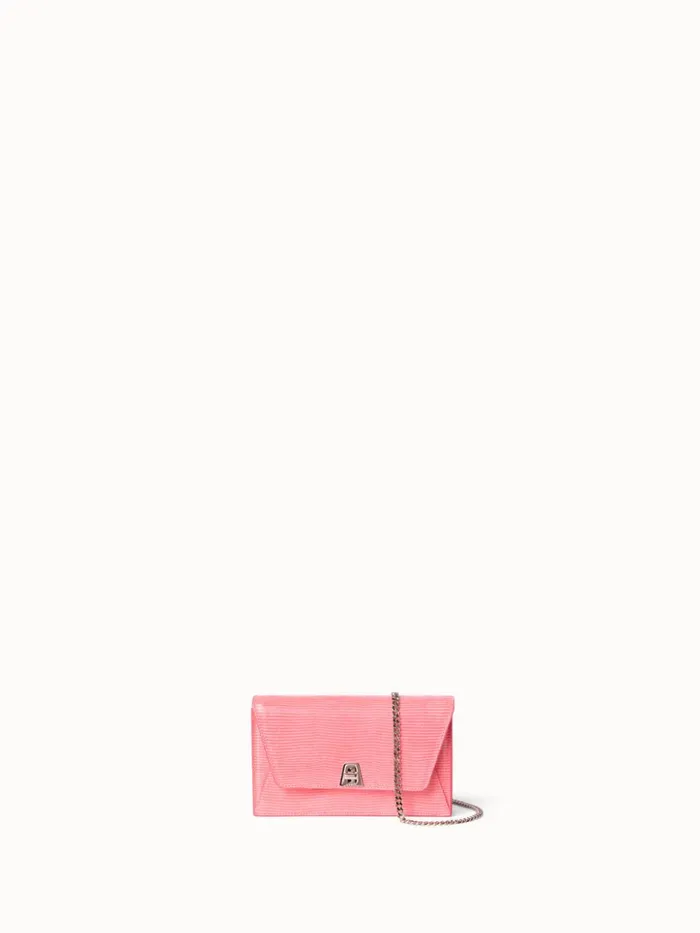 Anouk Envelope Bag In Lamb Skin Nubuck With Shiny Lizard Finish Blossom Women Akris Crossbody Bags