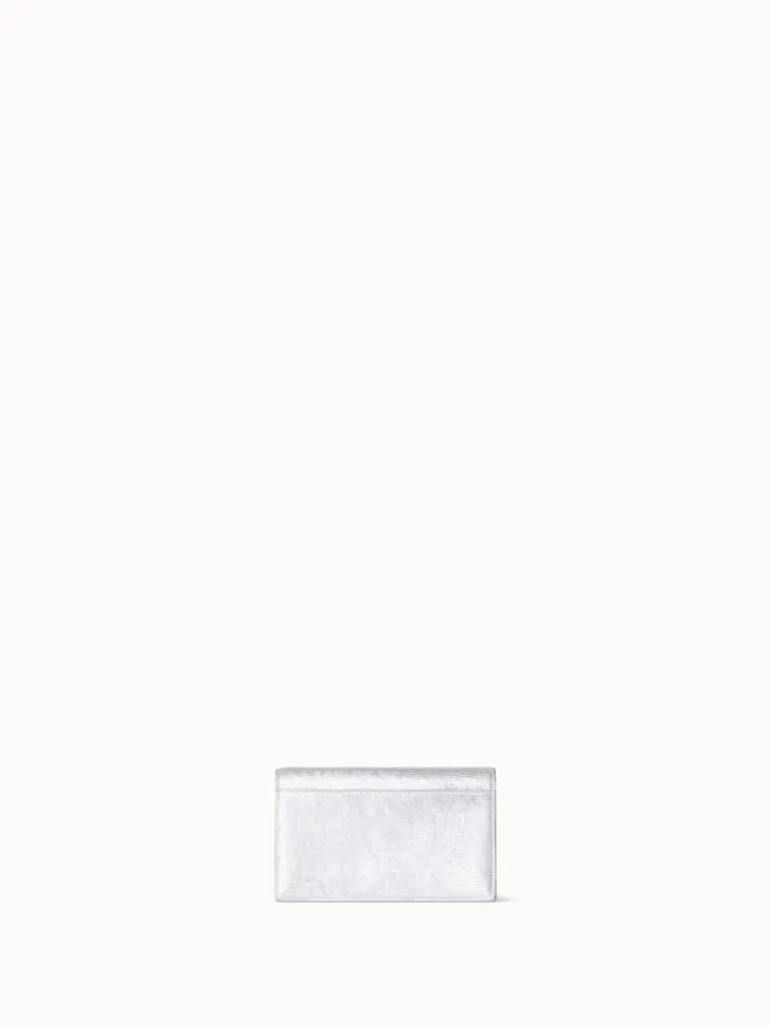 Anouk Envelope Bag In Leather With Lizard Lam Finish Silver Met Women Akris Mini Bags