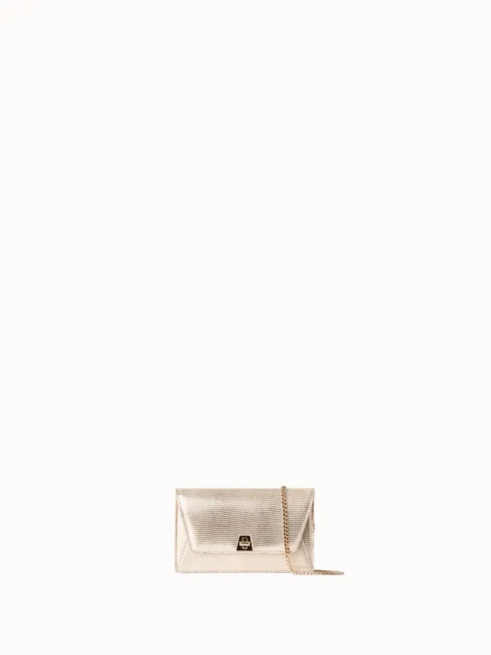 Anouk Envelope Bag With Shiny Lizard Finish Stucco Met Women Akris Shoulder Bags