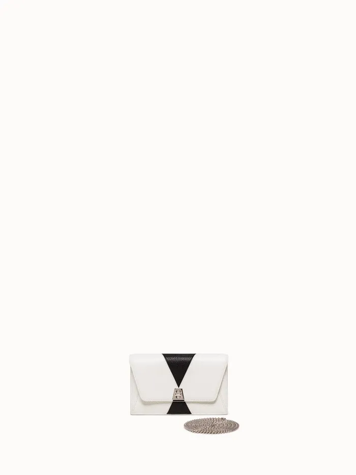 Anouk Envelope In Cervocalf Leather Jockey Blackwhite Diamo Women Akris Mini Bags