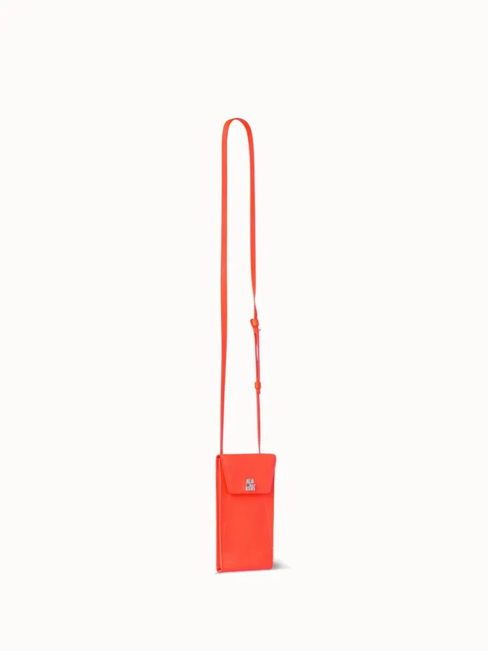 Anouk Phone Pouch In Cervocalf Leather Tangerine Women Akris Mini Bags