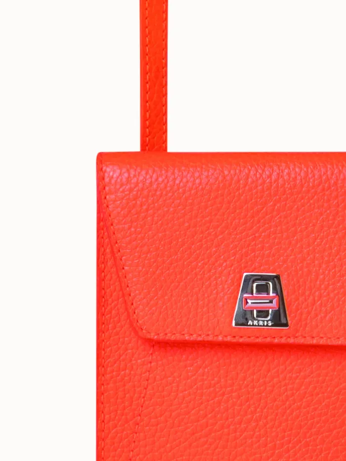 Anouk Phone Pouch In Cervocalf Leather Tangerine Women Akris Mini Bags