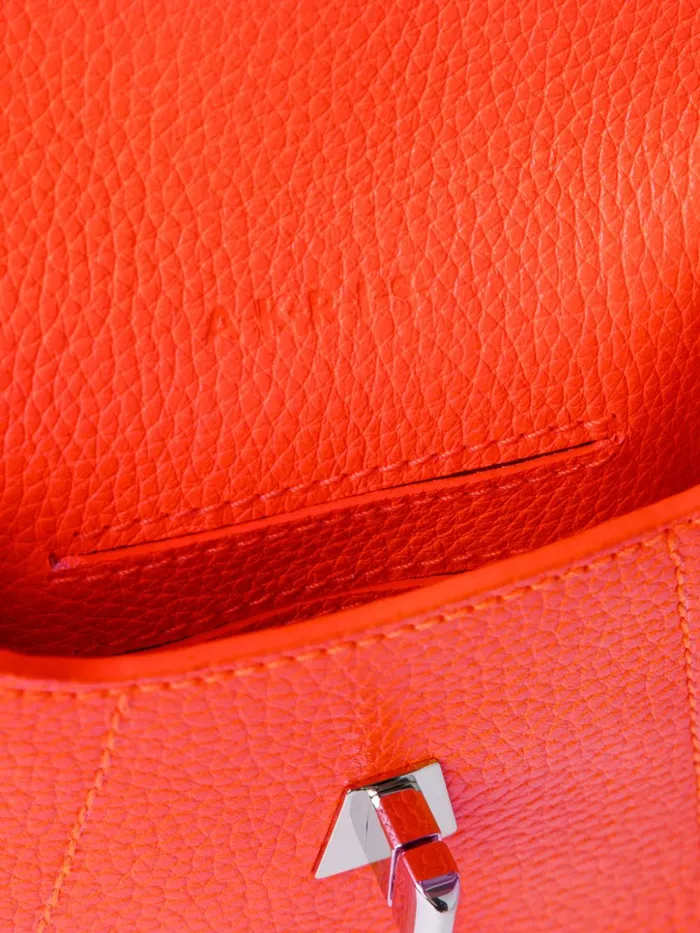 Anouk Phone Pouch In Cervocalf Leather Tangerine Women Akris Mini Bags