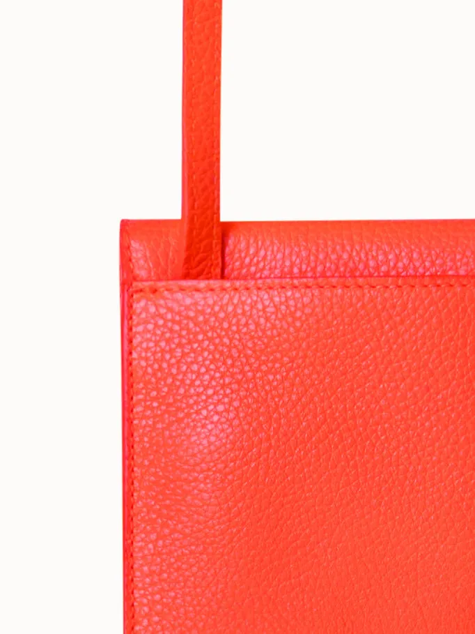 Anouk Phone Pouch In Cervocalf Leather Tangerine Women Akris Mini Bags
