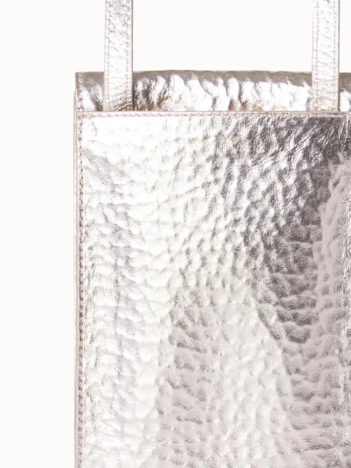 Anouk Phone Pouch In Hammered Leather Stucco Met Women Akris Phone Pouch