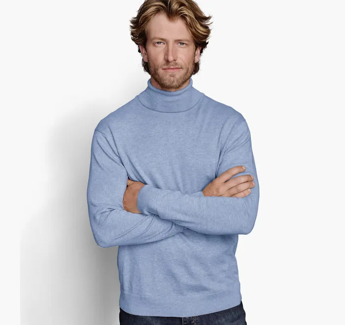 Apparel Johnston and Murphy Men Turtleneck Sweater Light Blue